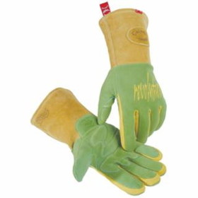 Caiman  1816 revolution&#174; Deerskin FR Foam Fleece Lined MIG/Stick Welding Gloves, Green/Gold, Gauntlet Cuff