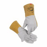 Caiman 1864-3 1864 Deerskin Unlined Lean-On Patch Tig Welding Gloves, Small, Gray, 4 In Gauntlet Cuff