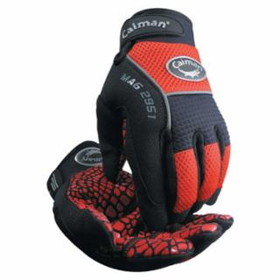 Caiman  Silicon Grip Gloves, Red/Black