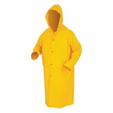 MCR Safety 200CX2 Classic Series Rain Coat, Detachable Hood, 0.35 mm, PVC on Polyester, Yellow, 2X-Large