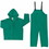 Mcr Safety 611-3882L Two-Piece Rain Suit, Jacket w/Hood, Bib Pants, 0.42 mm PVC/Poly, Green, Large, Price/1 EA