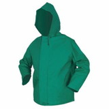 Mcr Safety  388JH Dominator Hooded Rain Jacket, 0.42 mm, PVC/Hi-tensile Poly/PVC, Green