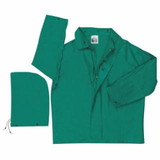 Mcr Safety  388J Dominator Detachable Hood Rain Jacket, 0.42 mm, PVC/Hi-tensile Poly/PVC, Green