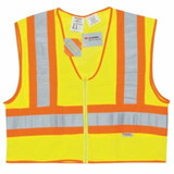 Mcr Safety  Luminator Class II Flame Resistant Vests, Fluorescent Lime