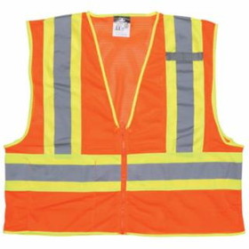 MCR Safety WCCL2OL WCCL2O Luminator&#153; Class 2 Safety Vest, Large, Fluorescent Orange