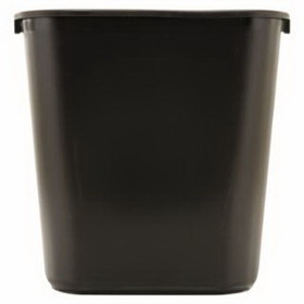 Rubbermaid FG295600BLA Deskside Plastic Wastebasket, Rectangular, 7 gal, Black