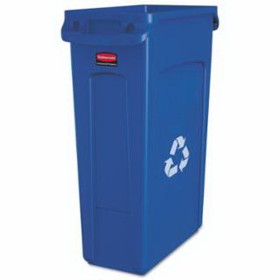 Rubbermaid FG354007BLUE Slim Jim Recycling Containers, 23 Gal, Plastic, Blue