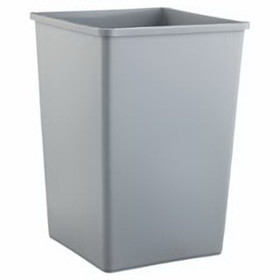 Rubbermaid FG395800GRAY Untouchable Waste Container, Square, Plastic, 35Gal, Gray