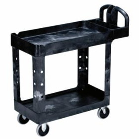 Rubbermaid 640-FG450088BLA 500 Lb Capacity Two Shelf Utility Cart Black