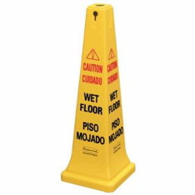 Rubbermaid 640-FG627600YEL Yellow 36" Safety Cone W/Multi Ling. "Caution"