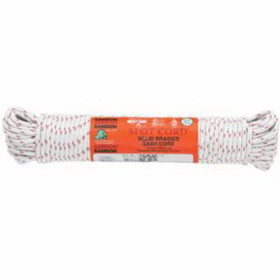 Samson Rope 001028001060 Nylon Core Sash Cord, 3,100 Lb Capacity, 200 Ft, Cotton, White