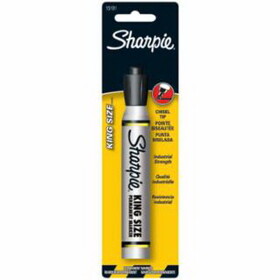Sharpie 2178476 King Size Permanent Marker, Black, Large Chisel Tip, 6 Count