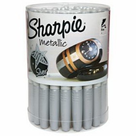 Sharpie 9597 Metallic Permanent Marker, Silver, Fine Tip, 36 EA/BX