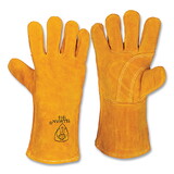 Tillman 1015 Stick Welding Gloves, 1015, Slightly Select Shoulder Split Cowhide Palm/BOH/Cuff, Lg, Bourbon Brn, 14 in L Cuff