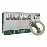 Microflex  Dura Flock® DFK-608 Disposable Nitrile Gloves, 8.3 in Palm, 7.9 Fingers, Flocked Liner, Dark Green