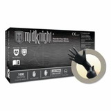 Microflex  MidKnight® MK-296 Disposable Nitrile Gloves, 4.7 mil Palm, 5.5 mil Fingers, Black