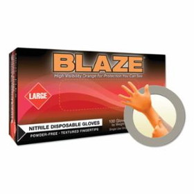 Microflex  Blaze N48 Nitrile Exam Gloves, Beaded, Orange