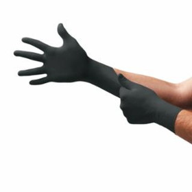 MICROFLEX N643 Onyx&#174; N64 Nitrile Powder-Free Disposable Gloves, Textured Fingers, 3.5 mil Palm/5.1 mil Finger, Large, Black