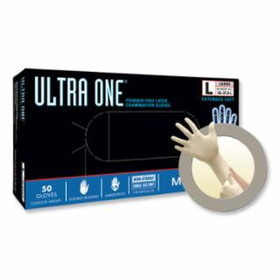 Microflex  Ultra One Exam Gloves with Extended Cuffs, 9.8 mil, Natural
