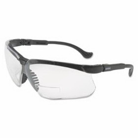 Honeywell Uvex S3762 Genesis Readers Eyewear, Clear +2.0 Diopter Polycarb Hard Coat Lenses, Blk Frame