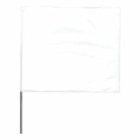 Presco 764-4530W 4"X5" White Flag With 30" Wire Staff
