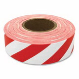 Presco SWR Striped Flagging Tape, 1-3/16 in W x 300 ft L, Red and White
