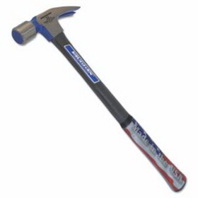Vaughan FS505M Fiberglass Hammer, Forged Steel Head, Straight Handle, 17 in, 24 oz Head, Milled Face