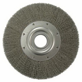 Weiler 804-03680 Wide-Face Crimped Wire Wheel, 12" Dia. X 2" W, 0.014 Stainless Steel, 3,000 Rpm