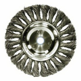 Weiler 804-08345 Standard Twist Knot Wire Wheel, 6 In D X 1/2 W, .016 Stainless Steel, 9,000 Rpm