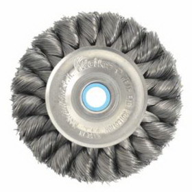Weiler 804-09460 Wide Face Standard Twist Knot Wire Wheel, 10 In Dia. X 1 1/4 In W, 4,500 Rpm