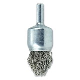 Weiler 10319 Crimped Wire End Brush, Stainless Steel, 3/4 in dia, 0.020 in wire, 22000 RPM