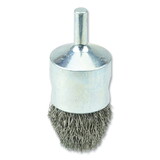 Weiler 10321 Controlled Flare End Brush, Stainless Steel, 1 in dia, 22000 RPM