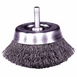 Weiler 10374 Stem-Mounted Crimped Wire Cup Brush, 3/4 in dia, .006 in, Stainless Steel