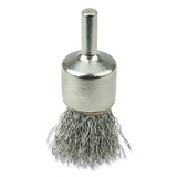 Weiler 10377 Crimped Wire Solid End Brush, Stainless Steel, 3/4 in dia, 22000 RPM, Nickel Plated Cup