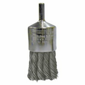 Weiler 804-10392 Nickel Plated End Brush, Stainless Steel, 1-1/8 In X 0.014 In, 22,000 Rpm