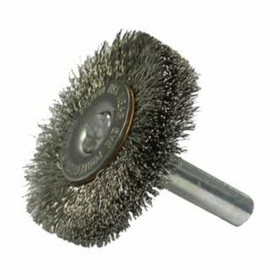 Weiler 804-17971 Crimped Wire Radial Wheel Brush, 1 1/2 In D, .006 Stainless Steel Wire
