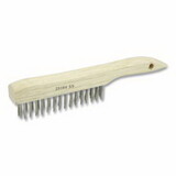 Weiler 25104 Vortec Pro® Scratch Brush, 10 in L 4 X16 Rows, Stainless Steel, Hardwood Curved Handle