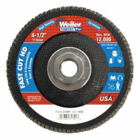 Weiler 804-31391 4-1/2" Wolv Hd Flap Disc Flat 60Z 5/8-11 Unc Nut