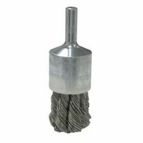 Weiler 804-36287 Vortec Pro Stem Mtd Knot Wire End Brushes, Stainless, 3/4 In Dia, .014 Wire