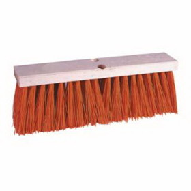 Weiler 804-42055 Street Brooms, 24 In Hardwood Block, 5 1/4 In Trim L, Orange Polypropylene Fill