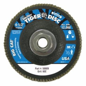 Weiler 804-50809 4-1/2" Big Cat Abrasiveflap Disc Phenolic Back