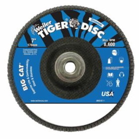Weiler 804-50843 7" Tiger Disc Big Cat Abr Flap Disc Phenolic Bk