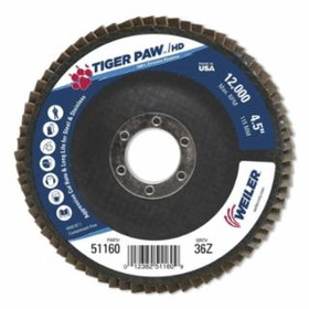 Weiler 804-51160 4-1/2" Tiger Paw Super High Density Flap Disc  F