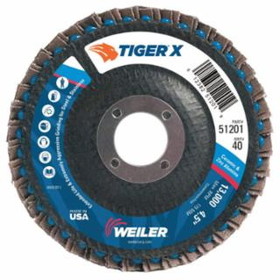 Weiler 804-51201 4-1/2" Tiger X Fd  Ang Phen Back  40Z  7/8" Arb