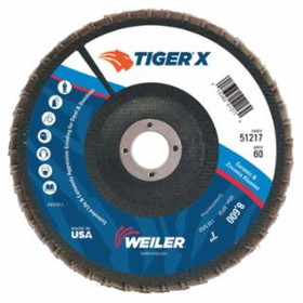 Weiler 804-51217 7" Tiger X Fd  Ang  Phenback  60Z  7/8" Arbor H