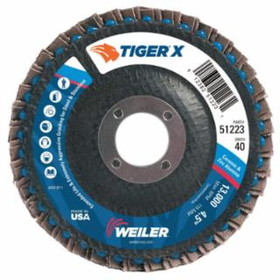 Weiler 804-51223 4-1/2" Tiger X Fd  Flat Phen Back  40Z  7/8" Ar