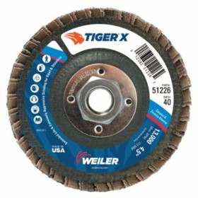 Weiler 804-51226 4-1/2" Tiger X Fd  Flat Phen Back  40Z  5/8-11"