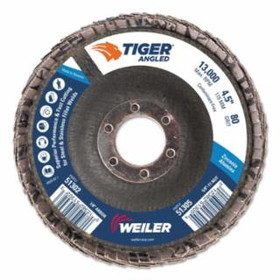 Weiler 804-51302 4-1/2" Tiger Angled Flapdisc  80Z  7/8" A.H.