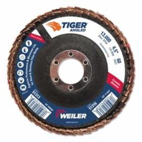 Weiler 804-51313 4-1/2" Tiger Angled Flapdisc  60C  7/8" A.H.