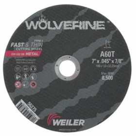 Weiler 804-56275 7 X 045 Wolv Ty1 C-O Whl  A60T  7/8 Ah